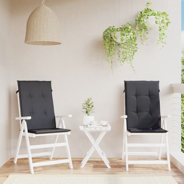 vidaXL Vankúše na stoličky 2 ks antracitová melanž 120x50x4 cm látka