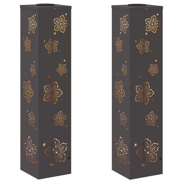 vidaXL Sol&aacute;rne LED svetlo na chodn&iacute;k 2 pcs Čierna