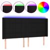 vidaXL Čelo postele s LED čierne 163x16x118/128 cm l&aacute;tka