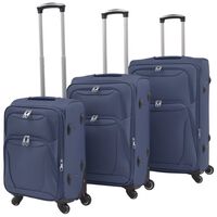 vidaXL Sada 3 cestovných kufrov, námornícka modrá