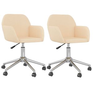 vidaXL Otočn&eacute; jed&aacute;lensk&eacute; stoličky 2 ks kr&eacute;mov&eacute; l&aacute;tkov&eacute;