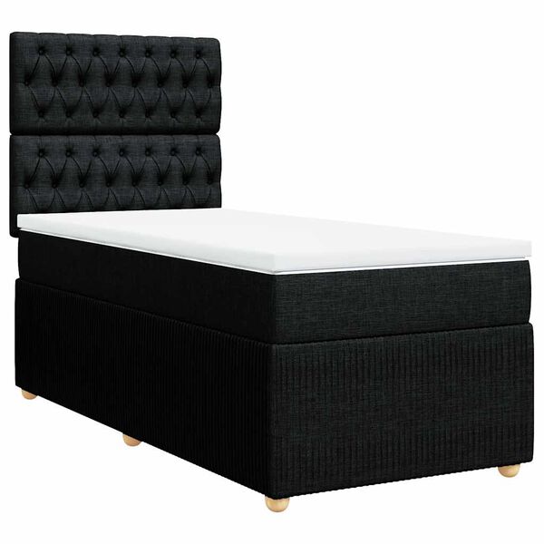 vidaXL Posteľn&yacute; r&aacute;m boxspring s matracom čierny 80x200 cm l&aacute;tka