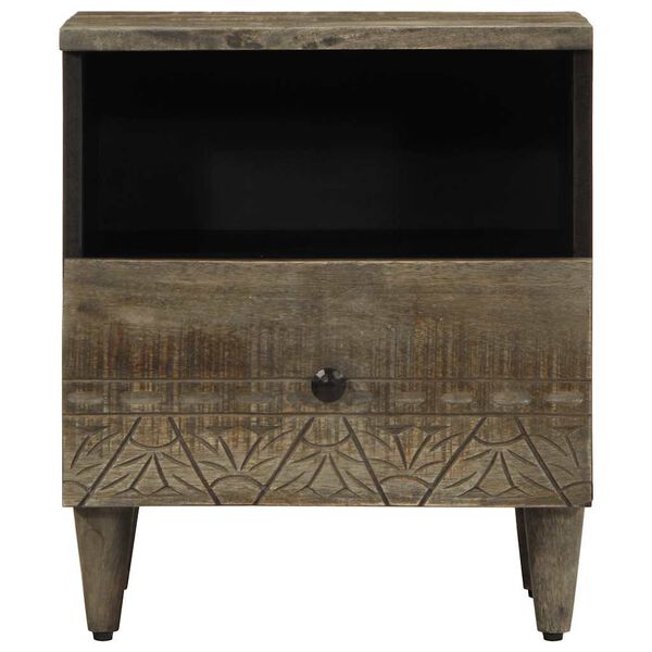 vidaXL Nočn&aacute; skrinka Svetlosiv&aacute; 40x33x46 cm Mas&iacute;vne drevo Mango