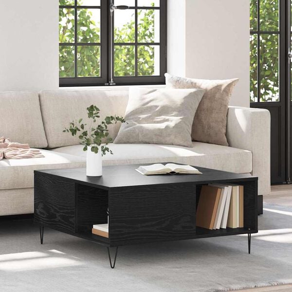 vidaXL Konferenčný stolík Čierny dub 80 x 80 x 36,5 cm