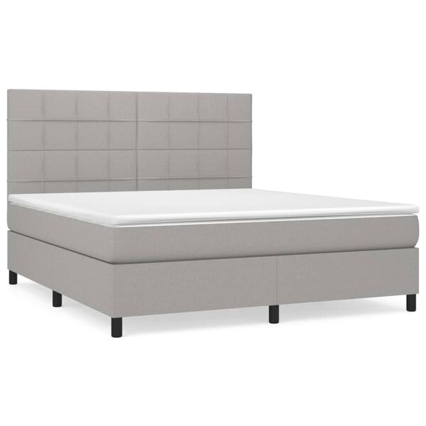 vidaXL Boxspring posteľ s matracom bledosiv&aacute; 180x200 cm l&aacute;tka