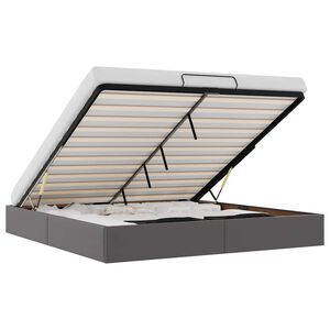 vidaXL Osmansk&yacute; r&aacute;m postele bez matraca siv&aacute; 200x200 cm umel&aacute; koža