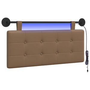 vidaXL Z&aacute;vesn&eacute; čelo postele S LED svetlom Kapuč&iacute;nov&aacute; Umel&aacute; koža