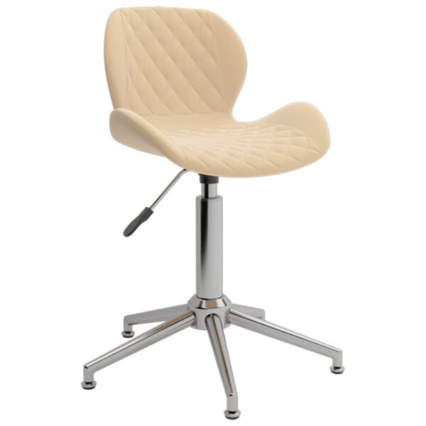 vidaXL Otočn&aacute; jed&aacute;lensk&aacute; stolička kr&eacute;mov&aacute; zamatov&aacute;