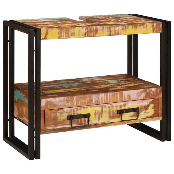 vidaXL Skrinka pod umývadlo Recyklované masívne drevo a železo