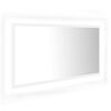 vidaXL K&uacute;peľňov&eacute; zrkadlo s LED, biele 90x8,5x37 cm, akryl