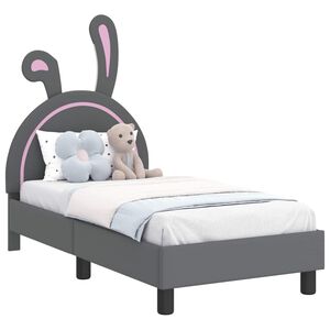 vidaXL R&aacute;m detskej postele s čelom Svetlosiv&aacute; 70 x 140 cm PU