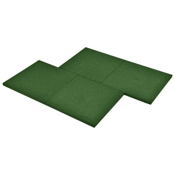 vidaXL Protipádové dlaždice 6 ks zelené 50x50x3 cm gumené
