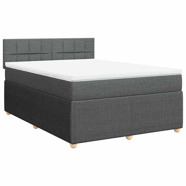 vidaXL Boxspring posteľ s matracom tmavosiv&aacute; 160x200 cm l&aacute;tka