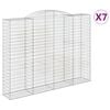 vidaXL Obl&uacute;kov&yacute; gabionov&yacute; k&ocirc;&scaron; 7 ks 300x50x220/240cm pozinkovan&eacute; železo