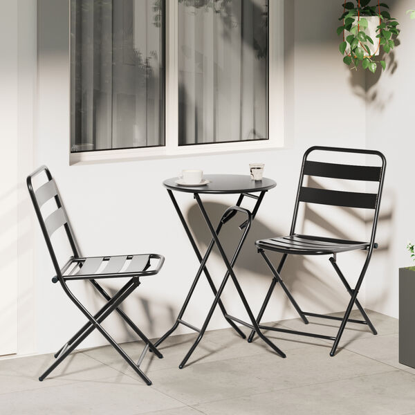 vidaXL Z&aacute;hradn&yacute; bistro set 3 pcs Antracit Oceľ