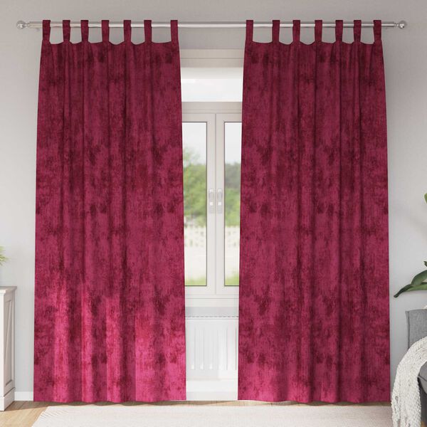vidaXL Sametov&eacute; z&aacute;vesy 2 pcs v&iacute;novo červen&aacute; 260 x 140 cm Zamat