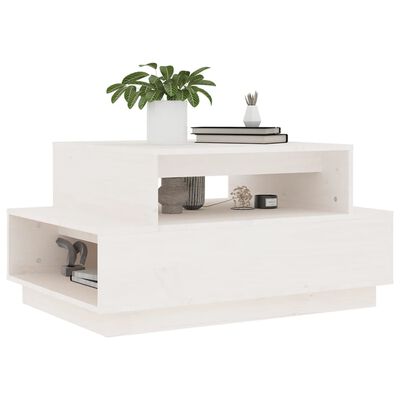vidaXL Konferenčný stolík biely 80x55x40,5 cm borovicový masív