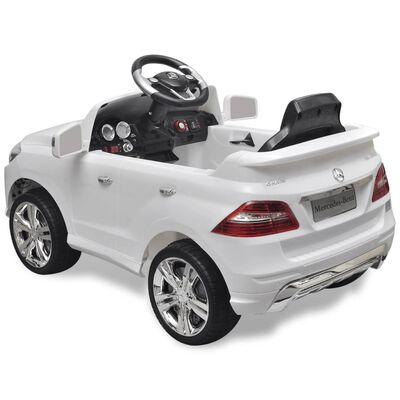 Detské elektrické auto s ovládačom biele Mercedes Benz ML350 6 V