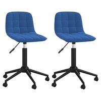 vidaXL Otočné jedálenské stoličky 2 ks modré zamatové