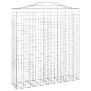 vidaXL Obl&uacute;kov&yacute; gabionov&yacute; k&ocirc;&scaron; 200x50x220/240 cm pozinkovan&eacute; železo