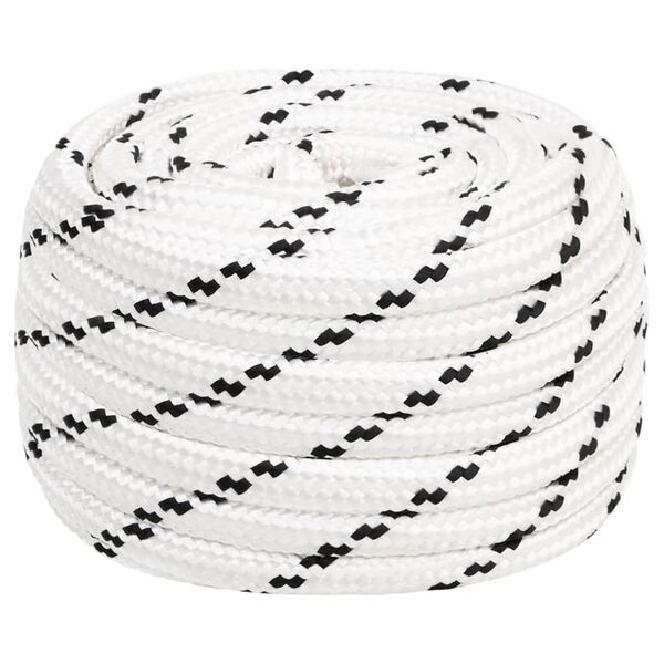 vidaXL Pleten&eacute; lodn&eacute; lano biele 18 mm x 25 m polyester