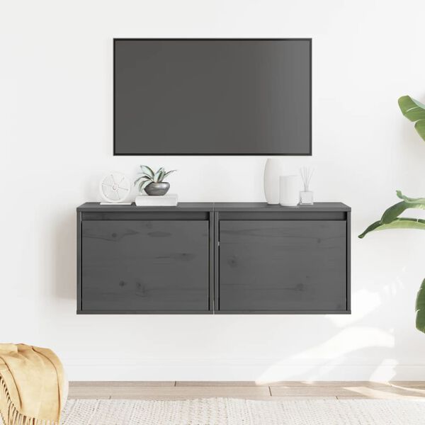 vidaXL Nástenné skrinky 2 ks 45x30x35 cm masívne borovicové drevo