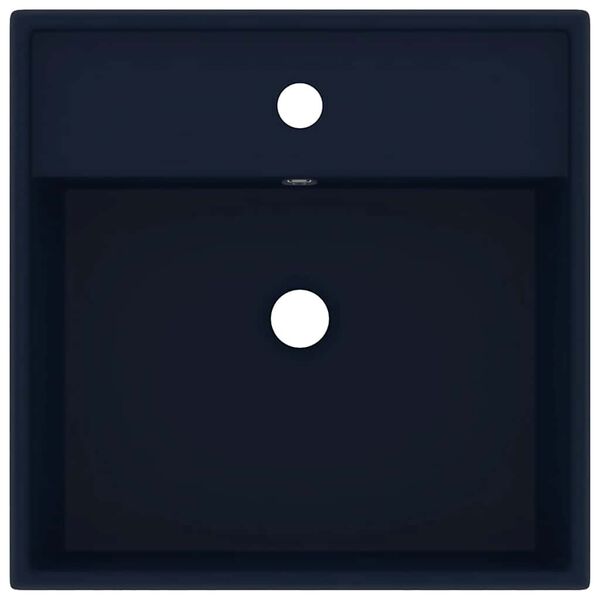 vidaXL Luxusn&eacute; um&yacute;vadlo, prepad, matn&eacute; tmavomodr&eacute; 41x41 cm, keramika