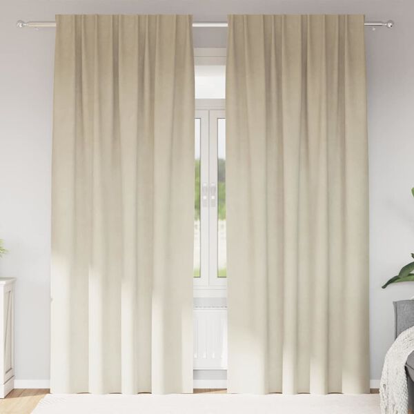 vidaXL Zatemňovacie z&aacute;vesy 2 pcs Kr&eacute;mov&aacute; 140 x 225 cm Zamat
