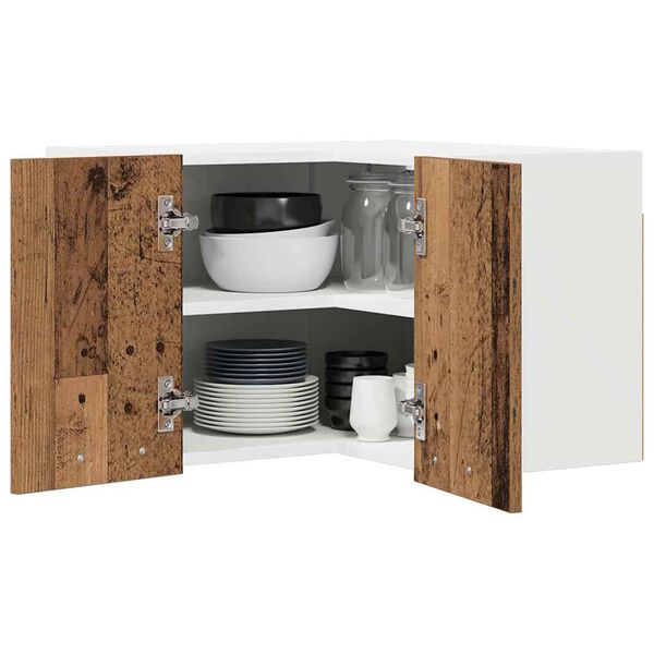 vidaXL Z&aacute;vesn&aacute; skrinka s &uacute;ložiskom Star&eacute; drevo a biela 57 x 57 x 40 cm