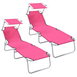 vidaXL Leh&aacute;tko 2 ks Polyester Ružov&aacute;
