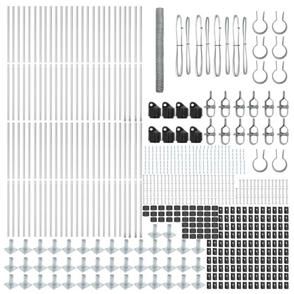 vidaXL Stĺp na plot. Strieborná 100 x 1,6 m (50 mm sieť) Oceľ
