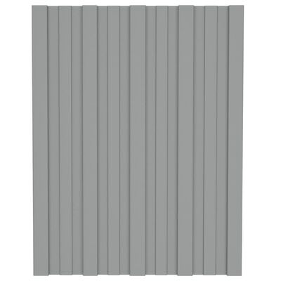 vidaXL Strešné panely 12 ks pozinkovaná oceľ sivé 60x45 cm