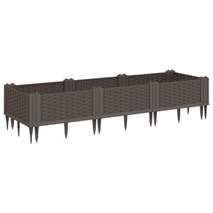 vidaXL Z&aacute;hradn&yacute; kvetin&aacute;č s kol&iacute;kmi hned&yacute; 125x40x28,5 cm PP