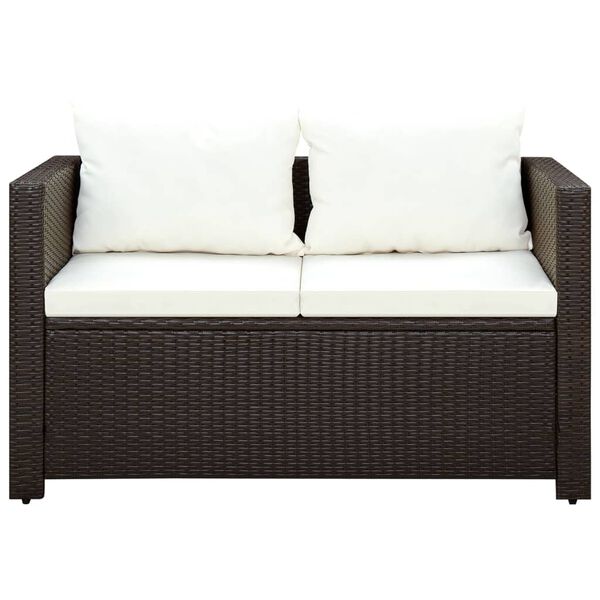 vidaXL 3-dielna bistro súprava s vankúšmi polyratanová hnedá