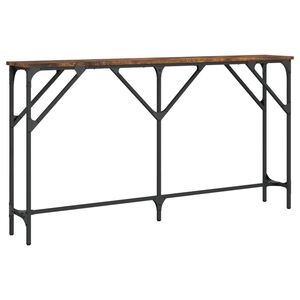vidaXL Konzolov&yacute; stol&iacute;k dymov&yacute; dub 140x23x75 cm kompozitn&eacute; drevo