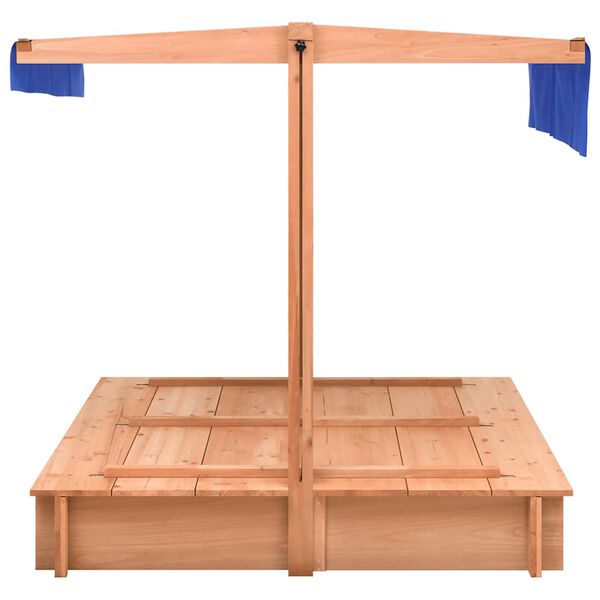 vidaXL Pieskovisko so strie&scaron;kou 112x112x112 cm jedľov&eacute; drevo