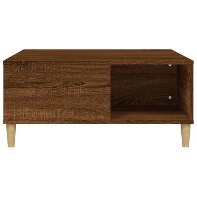 vidaXL Konferenčný stolík hnedý dub 80x80x36,5 cm spracované drevo
