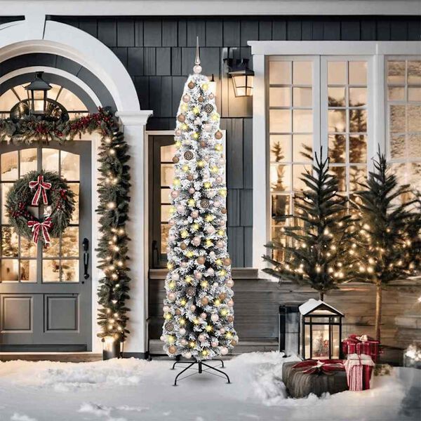 vidaXL Umel&yacute; vianočn&yacute; stromček Zelen&aacute; 210 cm PVC, oceľ a plast