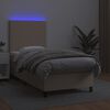 vidaXL Boxspring posteľ matrac a LED kapučínová 90x190 cm umelá koža