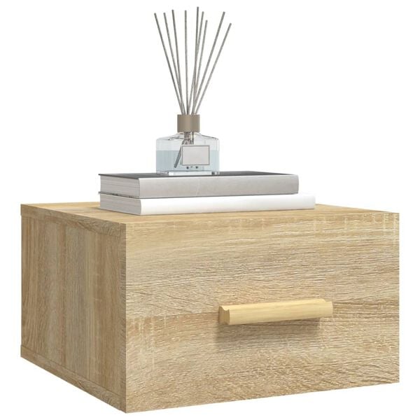 vidaXL Nástenné nočné stolíky 2 ks dub sonoma 35x35x20 cm