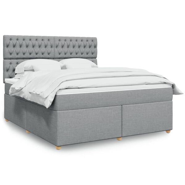 vidaXL Boxspring posteľ s matracom bledosiv&aacute; 180x200 cm l&aacute;tka