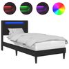 vidaXL R&aacute;m postele s LED p&aacute;sikmi Čierna 90 x 200 cm Umel&aacute; koža