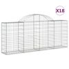 vidaXL Obl&uacute;kov&eacute; gabionov&eacute; ko&scaron;e 18ks 200x30x80/100cm pozinkovan&eacute; železo