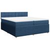vidaXL Boxspring posteľ s matracom modr&aacute; 200x200 cm l&aacute;tka