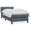 vidaXL Posteľn&yacute; r&aacute;m boxspring s matracom tmavosiv&yacute; 90x210 cm zamat