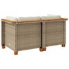 vidaXL Záhradné pohovky rohová s vankúšmi 2 ks béžová polyratanová