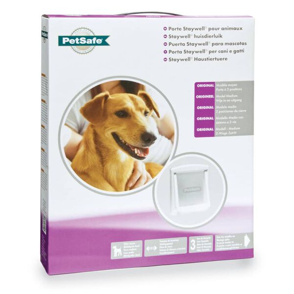 PetSafe 2-cestné dvierka pre zvieratá 740 stredné 26,7x22,8 cm biele