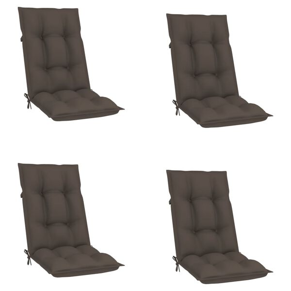 vidaXL Skl&aacute;pacie z&aacute;hradn&eacute; stoličky s podložkami 4 ks t&iacute;kov&yacute; mas&iacute;v