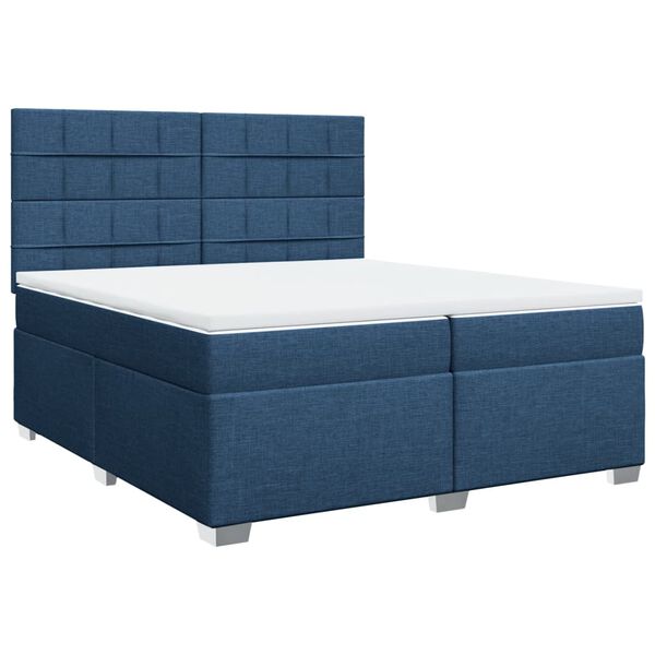 vidaXL Boxspring posteľ s matracom modr&aacute; 200x200 cm l&aacute;tka