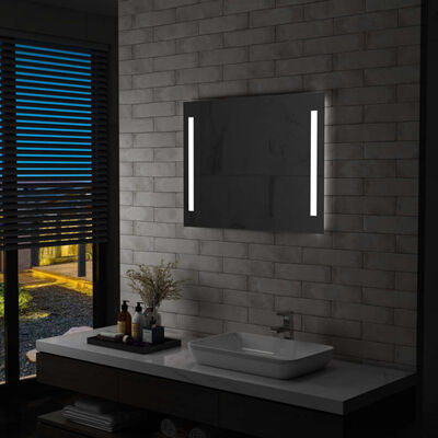 vidaXL Kúpeľňové nástenné zrkadlo s LED osvetlením 80x60 cm